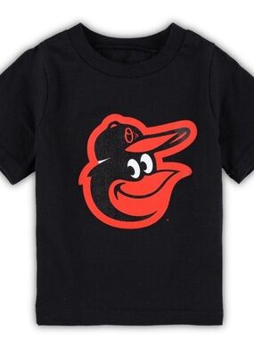 Genuine Merchandise Black Tee with Bold Orange Orioles Logo